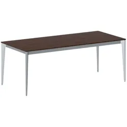 Bürotisch PRIMO ACTION 200x90 cm, graues Metallgestell, Nussbaum