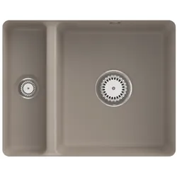 Villeroy und Boch Unterbauspüle 675801AM mit Ablaufgarnitur und Handbetätigung, Almond