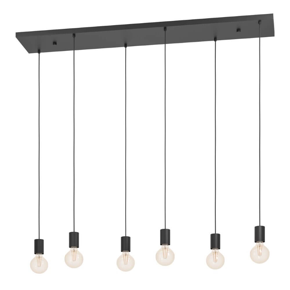 Stars of Light Cotillas 6-lichts langwerpige hanglamp - zwart
