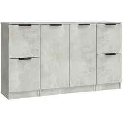 vidaXL Sideboards 3 Stk. Betongrau Holzwerkstoff