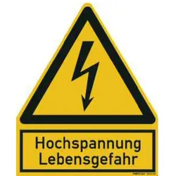 Warnzeichen, Hochspannung Lebensgefahr, 1 Aufkleber