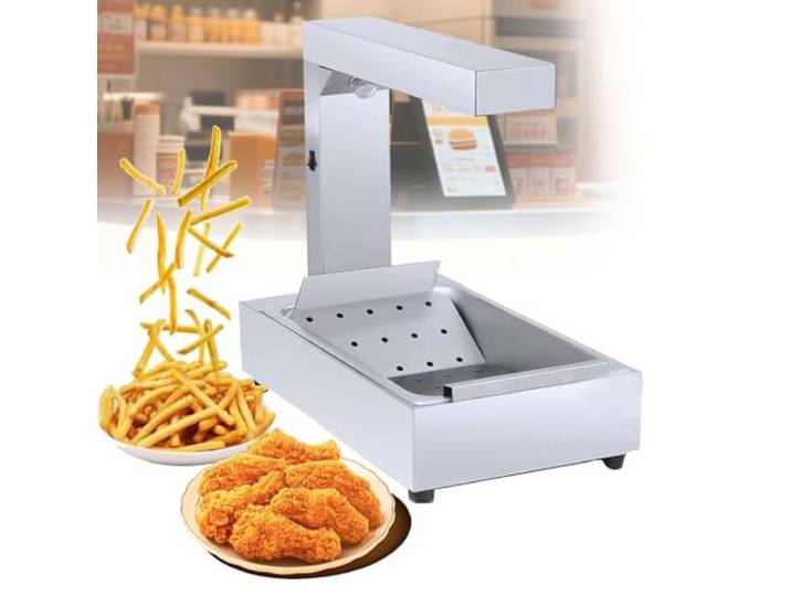 CUTANGELAR Mehrzweck-Speisenwärmer – 1000-W-Edelstahl-Wärmer mit hygienischer Abtropffläche Cafeteria-Speisenwärmer, für Pommes Frites, Burger und Snacks (795 × 445 × 210 mm)