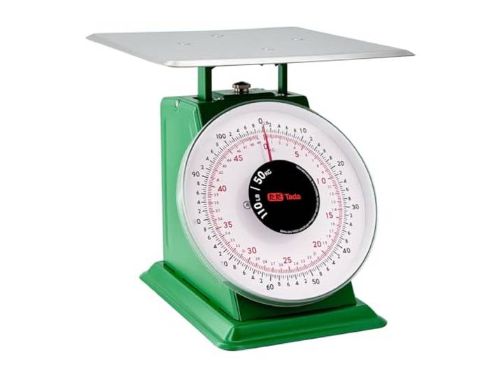 Tada Robuste Küchenwaage mit mechanischem Zifferblatt, 50 kg Portionskontrolle Industriewaage mit Edelstahl-Plattform