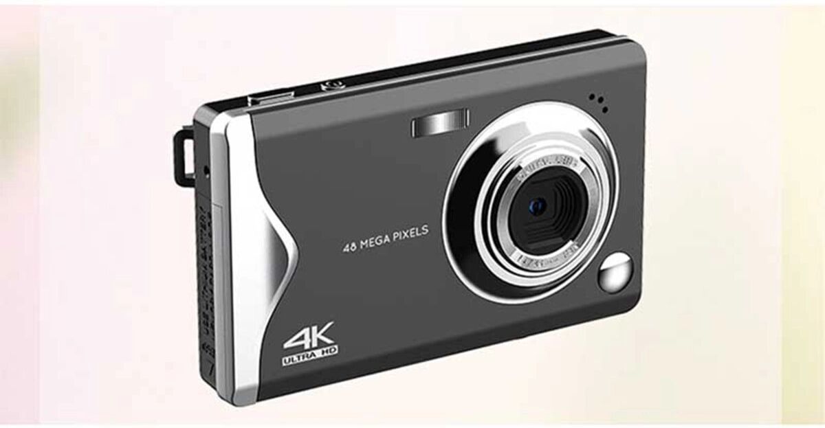 INF Kompakte Digitalkamera mit 4K-Aufnahme, 16x-Zoom, CMOS-Sensor und elektronischer Bildstabilisierung Schwarz