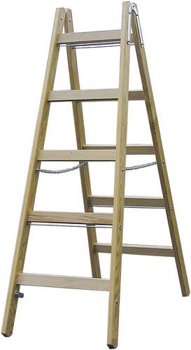 KRAUSE STABILO Sprossen-DoppelLeiter (Holz), 2x9 Sprossen
