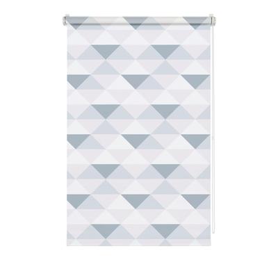 Seitenzugrollo GARDINIA "Easyfix Rollo Triangle" Gr. 1, grau (grau, weiß), B:100cm H:150cm, Polyester, Rollos, Seitenzugrollo, mit Triangle Motiv