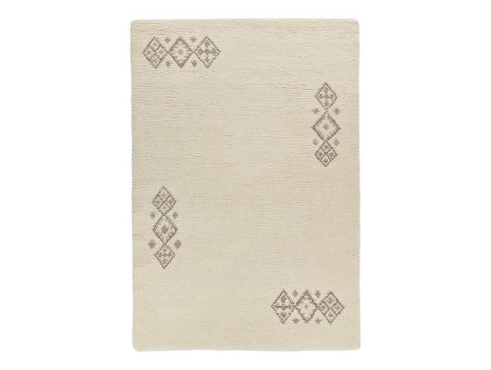 Tapis en laine Taza Royal III Blanc 120 x 180cm Laine