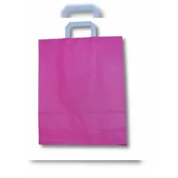 VEPATIM 250x Papiertragetaschen aus Kraftpapier 320+120x400mm pink