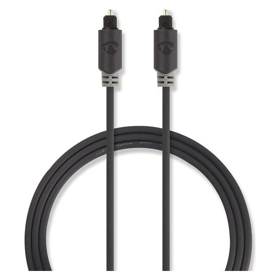 Nedis Optisches Audiokabel | Toslink Stecker | Toslink Stecker | 3.00 m | rund | PVC | Anthrazit | B (3 m, Toslink Kabel) (CABW25000AT30)