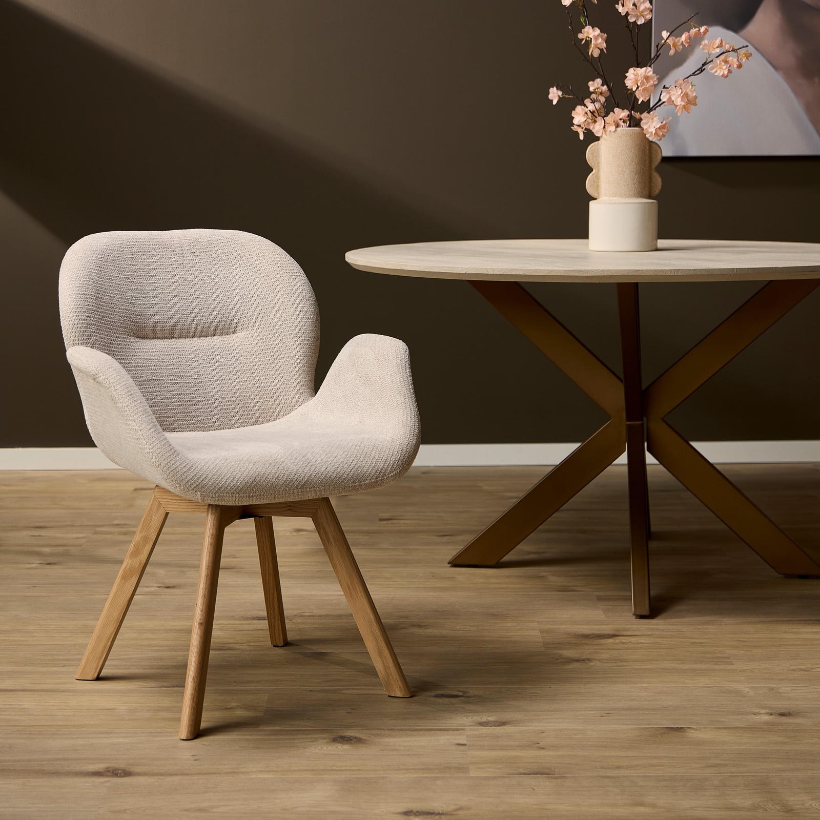 StarFurn Eetkamerstoel Jesse Beige - Set van 2
