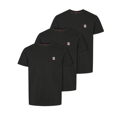 Kurzarmhemd VINSON "VINSON 3-pack T-shirt VMMassimo", Herren, Gr. XL, Normalgrößen, schwarz (tap shoe, tap shoe, tap shoe), Obermaterial: 100% Baumwolle, Hemden