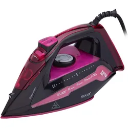 Sogo Professional Ceramic Iron with Adjustable Control, Anti-Calc, Bügeleisen, Schwarz, Pink