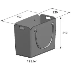 Ninka Mehrzwecktasche taska, Abfalleimer, Grau