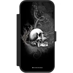 Nivocase Klapphülle für Apple iPhone Air Handyhülle aus Kunst Leder NIVOflip schwarz Gothic Schädel (Apple iPhone Air), Smartphone Hülle, Schwarz