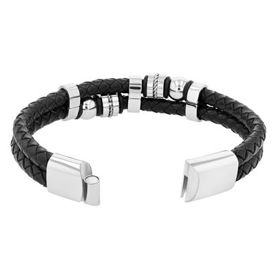 Armband ADELIA´S "Armband aus Leder 21,5 cm", schwarz, Armbänder, Damen, 22cm, Leder, Armband, Zum Verschenken – ideal zum einfach so