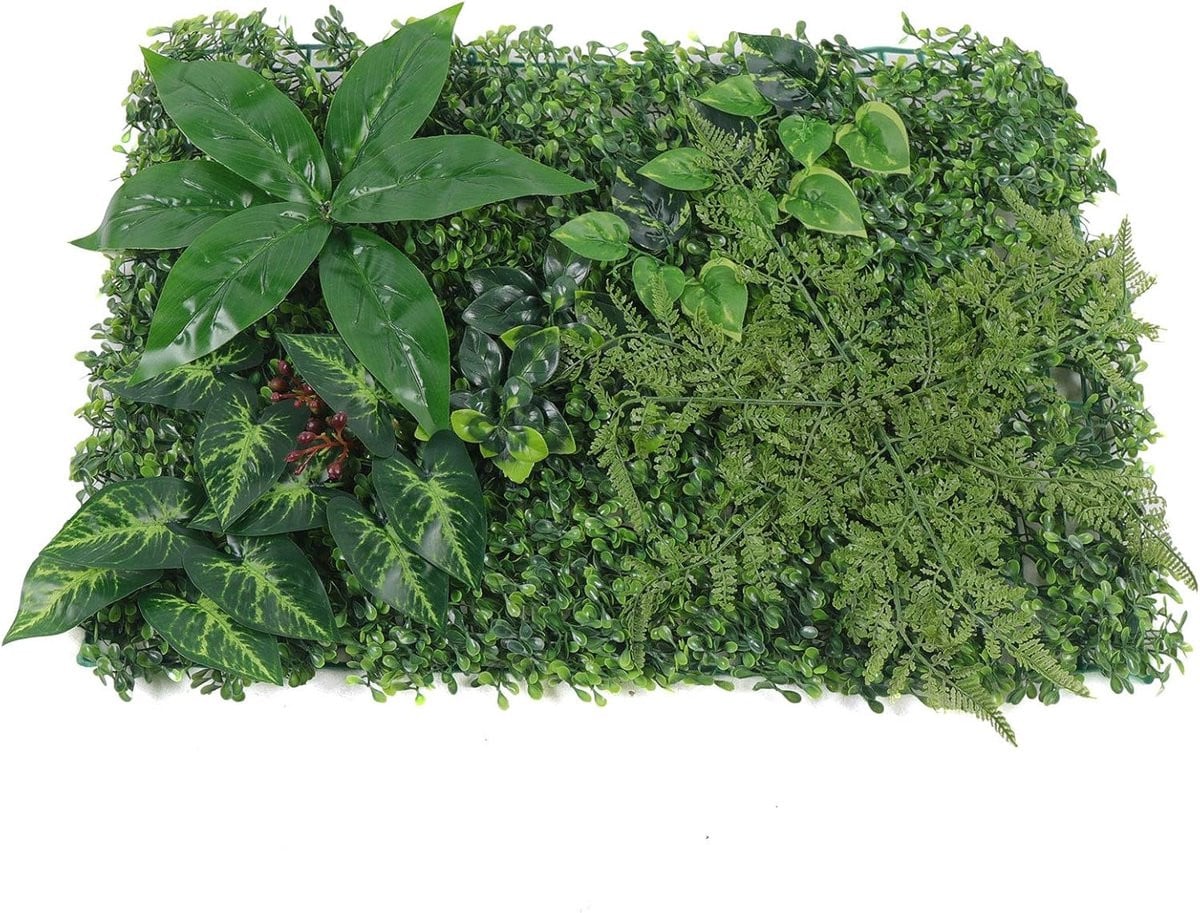 Groene Kunstplanten Panelen Heg Gazon Matten voor Achtergrond Decoratie - 40 x 60 cm