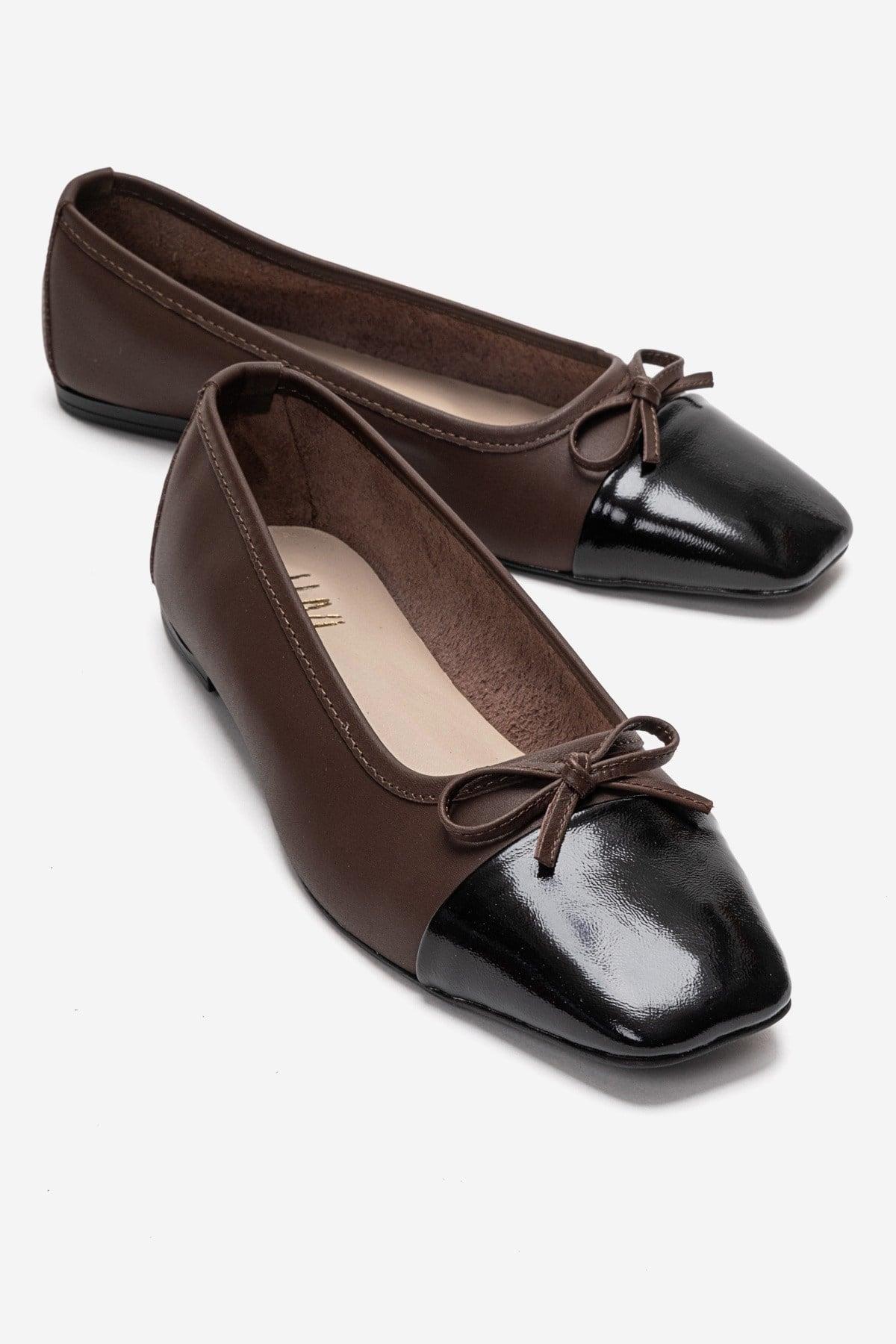 Forever & Always Rony Ballerina aus Leder - Schokoladenbraun