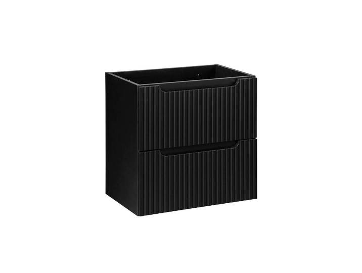 Petits-meubles Waschtischunterschrank 60cm Riva Schwarz, 2 Schubladen, 60x57x40 cm, Badezimmer, Badmöbel, Unterschränke
