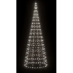 vidaXL LED-Weihnachtsbaum für Fahnenmast 550 LEDs Kaltweiß 300 cm