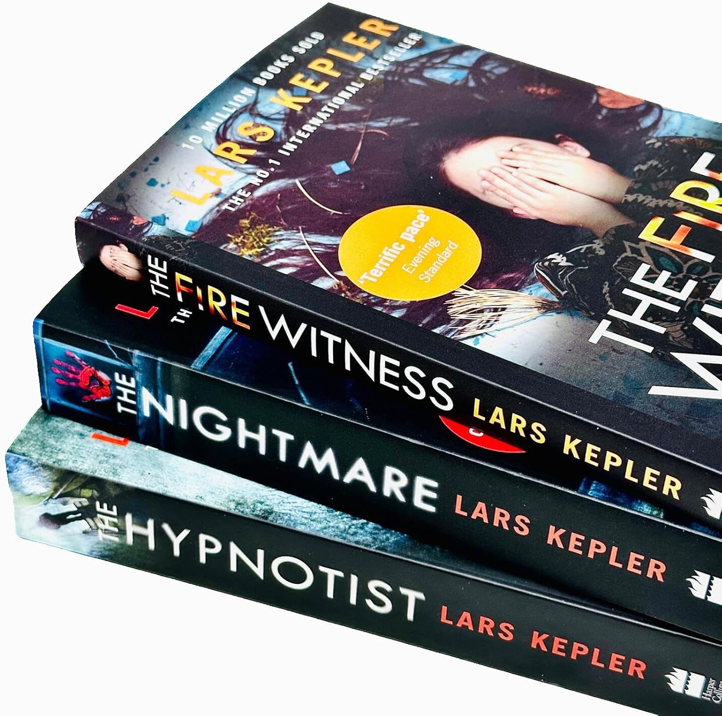 HarperCollins Joona Linna Thriller Collection by Lars Kepler - The Hypnotist, The Nightmare, The Fire Witness - 3 Book Paperback Set - Scandinavian Crime Fiction