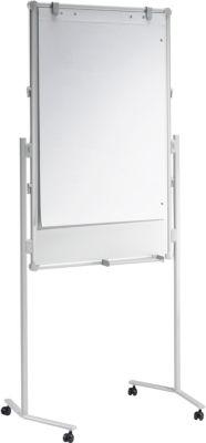MAUL Moderationstafel Pro, B 750 x H 1200 mm, Textil/Whiteboard, blau/weiß