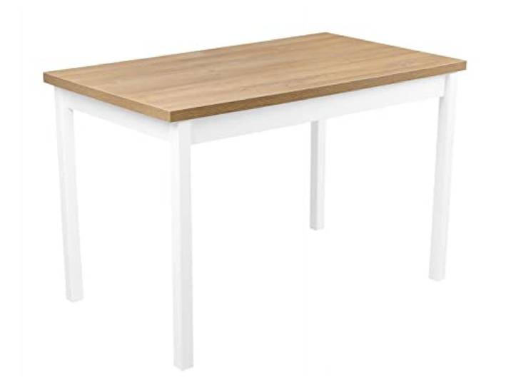 bonni Holztisch 120x70 cm, Esstisch mit Weiß Holzbeine, Esszimmertisch, Küchentisch, Tisch für Küche, Esszimmer, Wohnzimmer