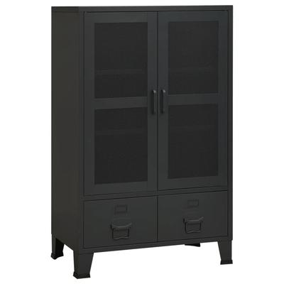 vidaXL Lagerschrank Industrial Schwarz 70x40x115 cm Metall