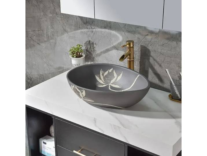 Meuble de salle de bain postmoderne, art céramique, lavabo sur plan, meubles de salle de bain modernes, meubles de salle de bain tendance, meubles de salle de bain tendance