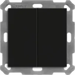MDT KNX Taster Light 55 Basic 2-fach, Schwarz matt, Neutral BE-TAL55B206.01