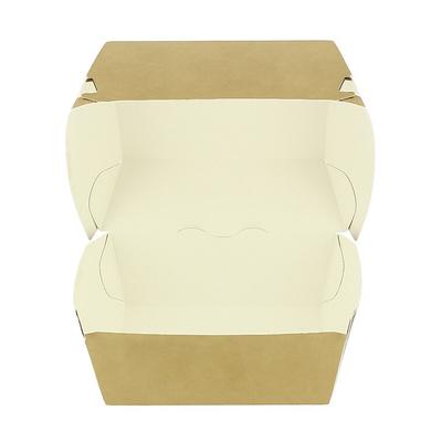 Greenuso MONOUSO - Verpackungen Hamburger Kraft XXL Doppeltem Verschlusskarton 11,4x11,4x9cm (400 Stück)