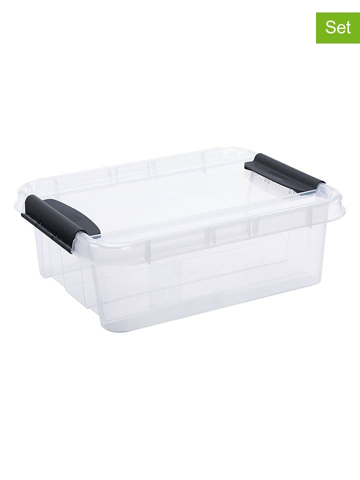 Plast Team 2er-Set: Aufbewahrungskisten "Probox" in Transparent - 21 l - onesize