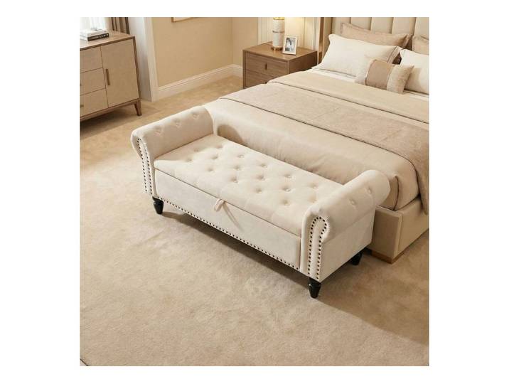 TLGREEN Bettbank Doppelter Hocker mit Stauraum, (Samt,Eleganz und Komfort mit Stauraum), Multifunktionsbank für Wohnzimmer,Schlafzimmer
