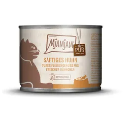 MJAMJAM Purer Fleischgenuss 200g Dose Katzennassfutter 6 x 200 Gramm saftiges Hühnchen pur