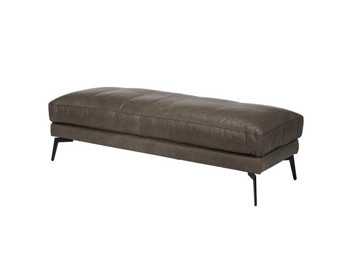 P & B Hocker Berlin, Fango, Metall, Echtleder, Anilinleder, rechteckig, 163x46x62 cm, Wohnzimmer, Hocker, Sitzhocker