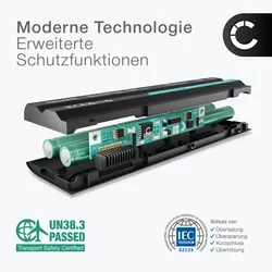 Cellonic Akku für HP 250 Gen 6, 15-bs000 serie, 255 6, 17-bs000, 15-BS, 240 6 (2200 mAh), Notebook Akku, Schwarz