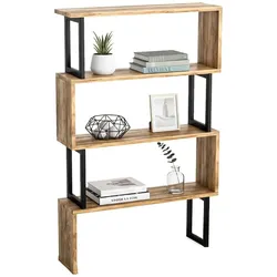 Dmora Bücherregal Dpoliti, Büroregal, Mobiler Buchhalter, Bücherbrett, 80x22h128 cm, Nussbaum