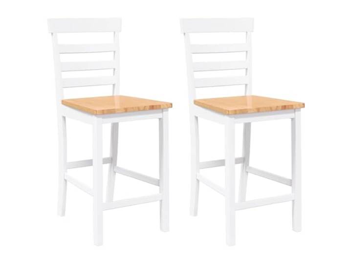 POUFGDR Barhocker, Weiß, Massivholz, Hevea, 2-teilig, mit Rückenlehne Zeitloses Design, stabile Konstruktion, dichtes Naturholz, vielseitig einsetzbar, elegante weiße Oberfläche