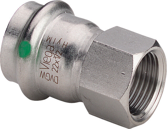Viega Sanpress Viega adaptateur Inox 436575 15mmxRp 2000 / 2, en acier inoxydable, polygonale, SC-Contur
