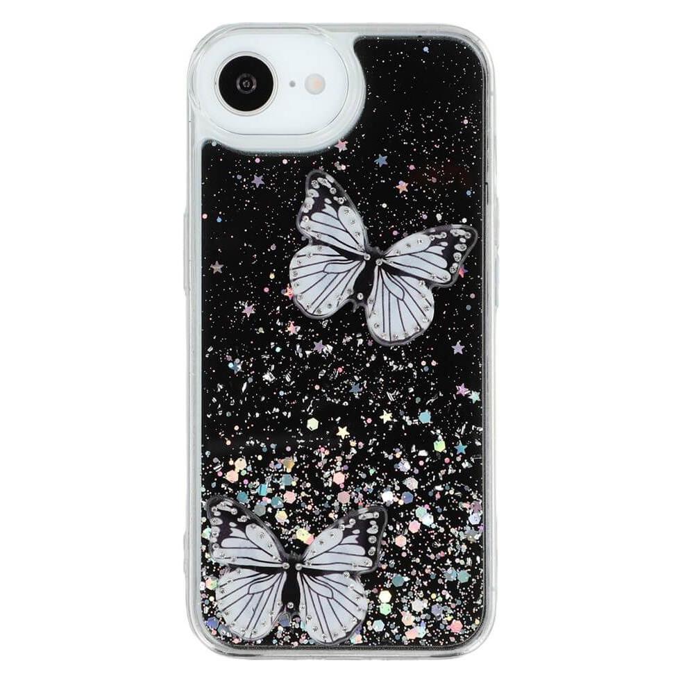 Cover-Discount iPhone 17e / 16e - Glitzer Hülle Schmetterlinge (Apple iPhone 16e, Apple iPhone 17e) (67966789)