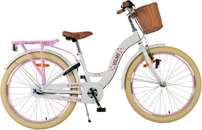 Volare Blossom Kinderfahrrad - Mädchen - 24 Zoll - Weiß - 3 Gänge