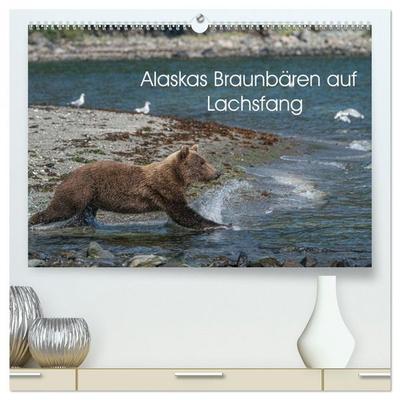 Grizzlybären im Katmai Nationalpark Alaska (hochwertiger Premium Wandkalender 2026 DIN A2 quer), Kunstdruck in Hochglanz