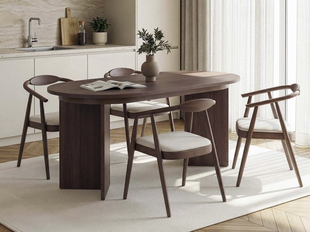 Habitat & Jardin Table à manger extensible en bois marron 200 x 90 x 75 cm Marron 200x75x90cm