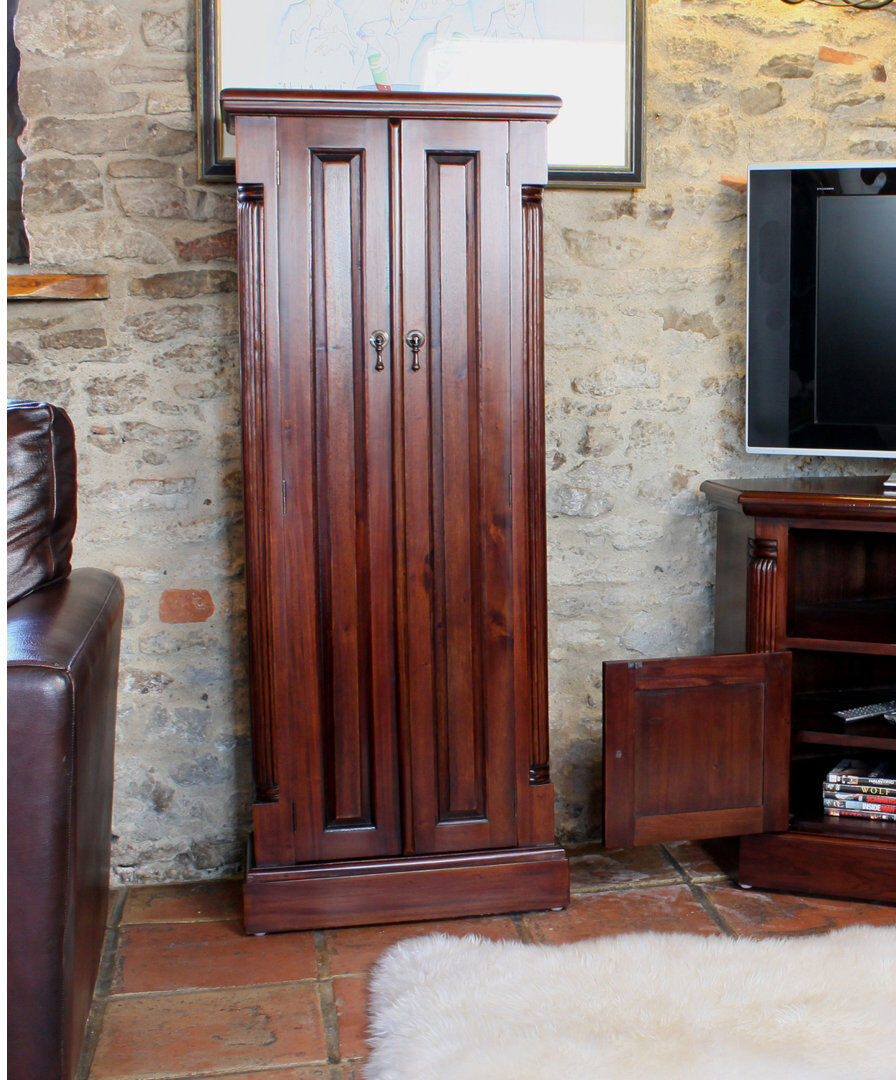 Rosalind Wheeler Solid Wood 130.5 cm H Multimedia Storage Brown 130.5cm H X 52cm W X 23cm D
