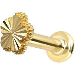 14 Karat Gold Labret mit Innengewinde BLUME
