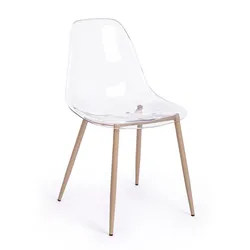 Stuhl Mandy 4er-Set, transparenter Kunststoff und Metall, modern, ideal für dein Zuhause