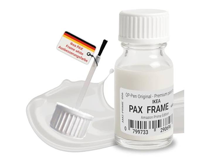 Q·Pen Original© – Stylo de retouche compatible avec IKEA PAX Korpus blanc – Peinture premium pour armoires et éléments de rangement PAX