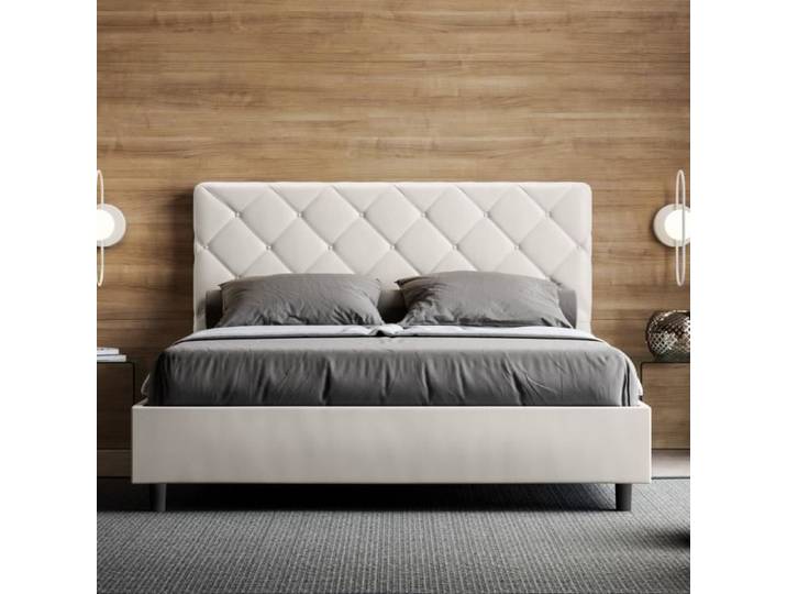 Lit double - LIBEROSHOPPING - 160x210 - Blanc