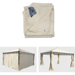 4er-Set Seitenwand für Pergola Calpe, Ersatzseitenwand Pavillon 4x4m, Polyester ~ creme