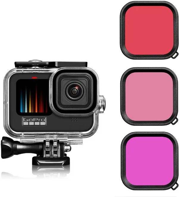 INF Filtre tricolore et étui étanche pour GoPro 9/10/11/12