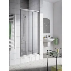 Kermi Duschdesign IBIZA 2000 Gleit-Duschtür 3-teilig, weiß, Höhe 1750 mm, Breite 1000 mm, Wanneneinbaumaß 965-993 mm